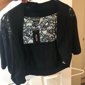 Brand new cropped cardigan- lace back
